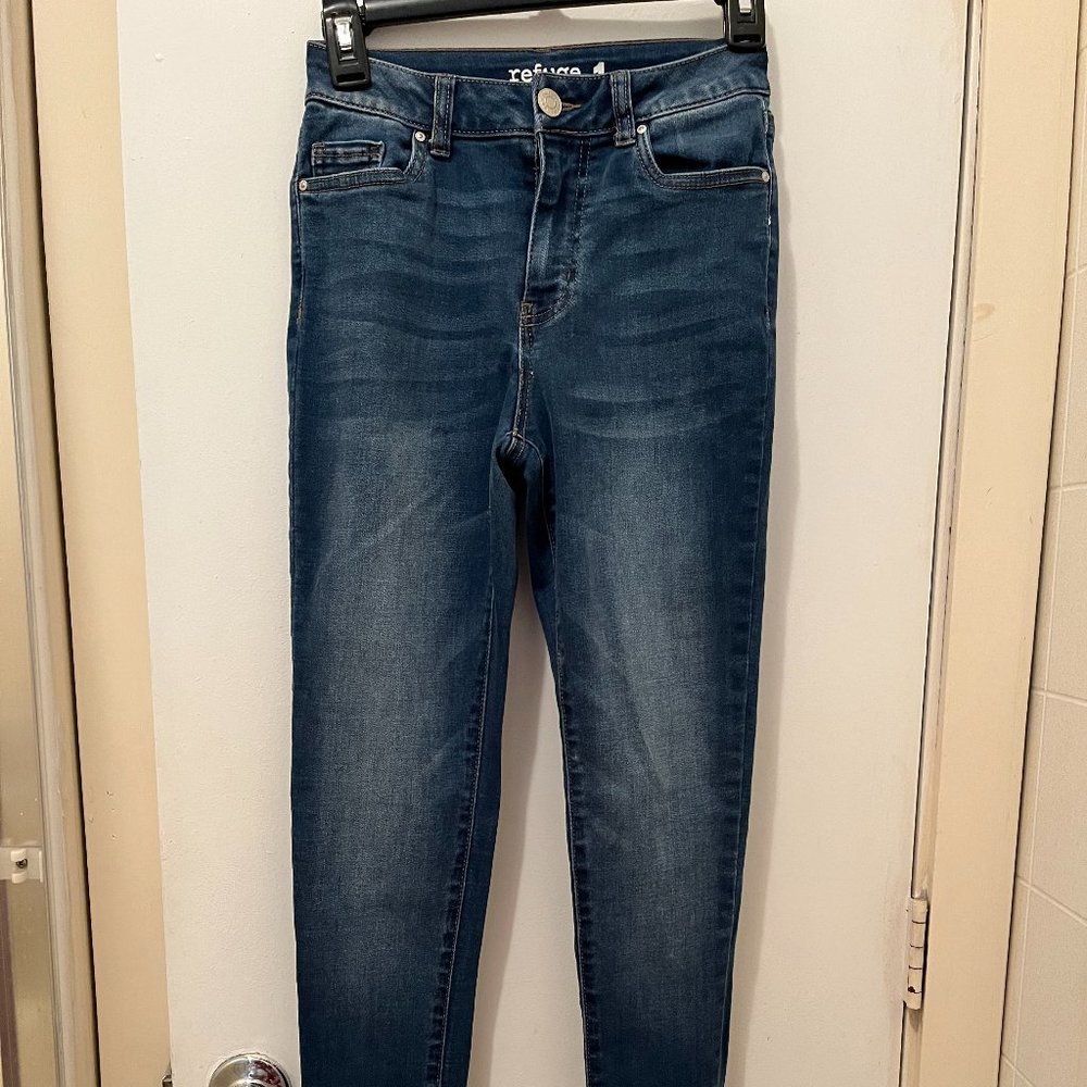 Refuge Jeans: Miami "Your Fashion Escape" Skinny Jeans, Medium Blue, Size: 1
